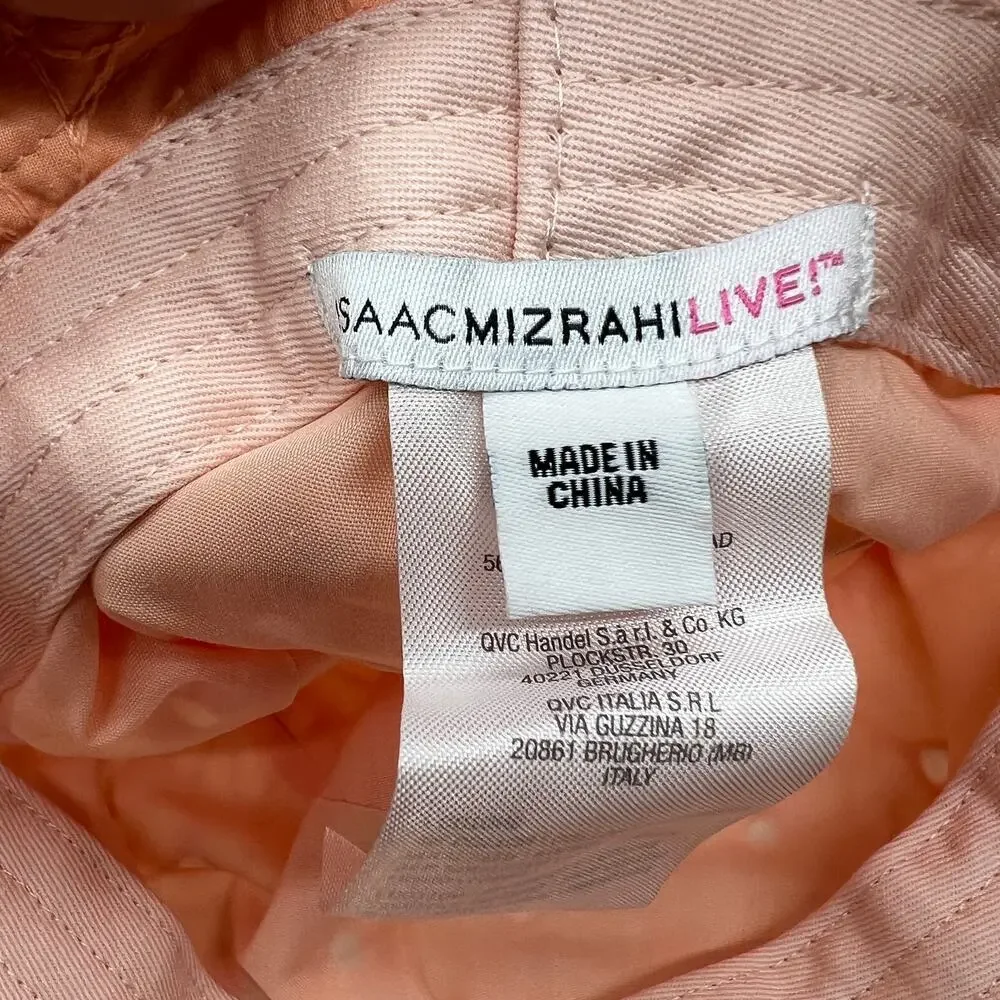 Isaac Mizrahi Live! Eyelet Bucket Hat Peach, One Size